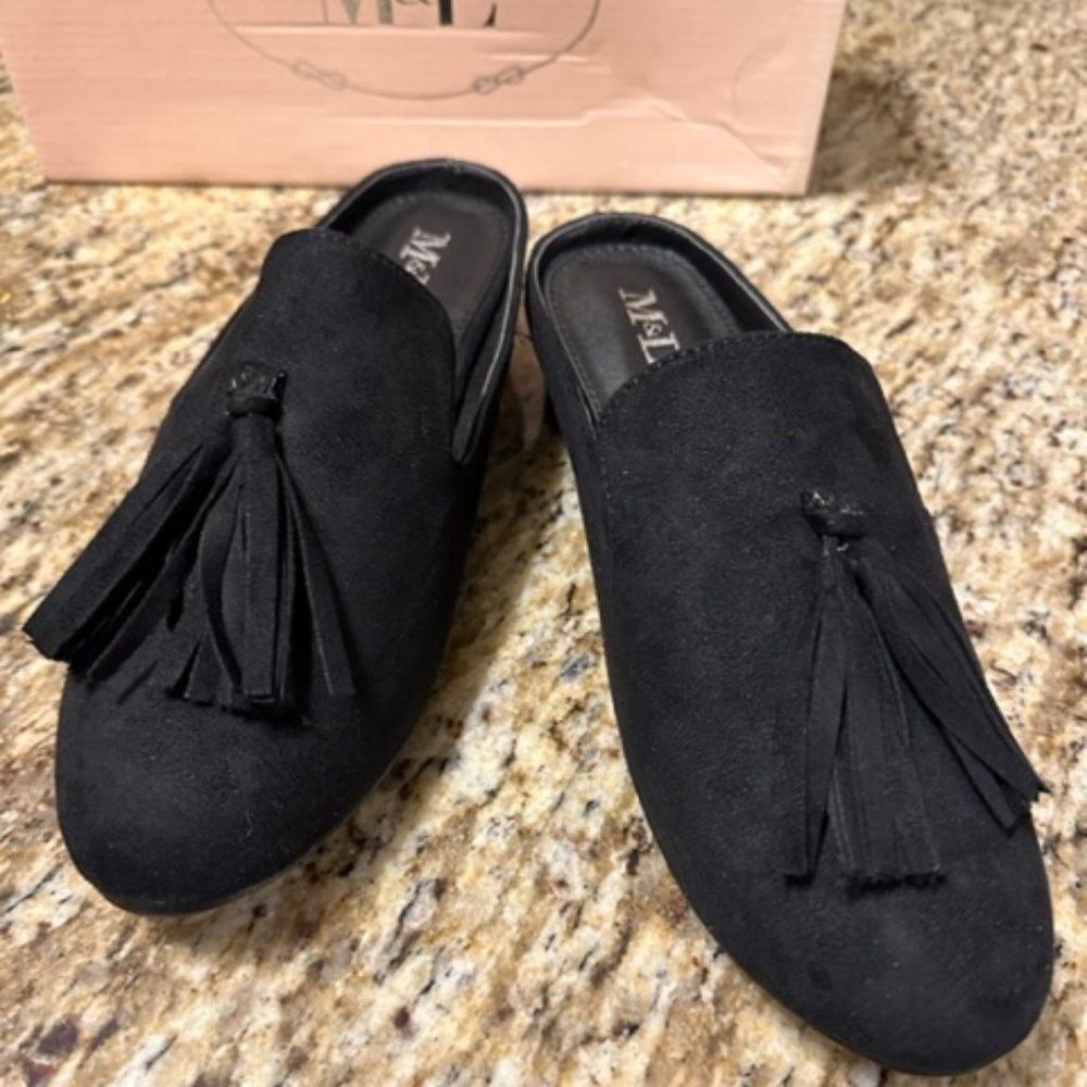 M & L Women's Black Loafer Slides    S630228   Size 8   NWT Boutique